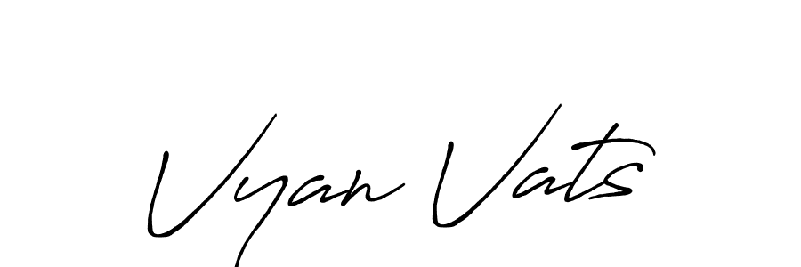 How to make Vyan Vats name signature. Use Antro_Vectra_Bolder style for creating short signs online. This is the latest handwritten sign. Vyan Vats signature style 7 images and pictures png