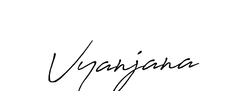 Vyanjana stylish signature style. Best Handwritten Sign (Antro_Vectra_Bolder) for my name. Handwritten Signature Collection Ideas for my name Vyanjana. Vyanjana signature style 7 images and pictures png