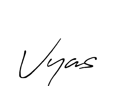 Create a beautiful signature design for name Vyas. With this signature (Antro_Vectra_Bolder) fonts, you can make a handwritten signature for free. Vyas signature style 7 images and pictures png