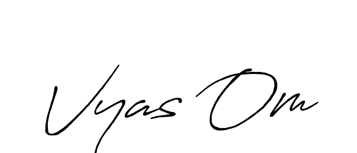 Create a beautiful signature design for name Vyas Om. With this signature (Antro_Vectra_Bolder) fonts, you can make a handwritten signature for free. Vyas Om signature style 7 images and pictures png