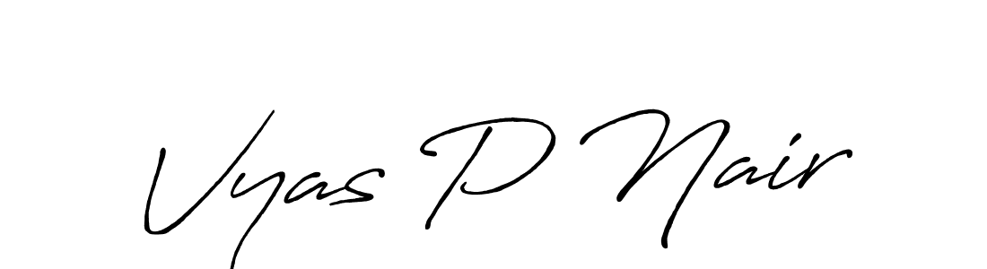 Also You can easily find your signature by using the search form. We will create Vyas P Nair name handwritten signature images for you free of cost using Antro_Vectra_Bolder sign style. Vyas P Nair signature style 7 images and pictures png