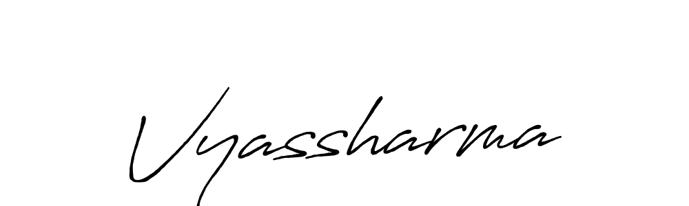 Vyassharma stylish signature style. Best Handwritten Sign (Antro_Vectra_Bolder) for my name. Handwritten Signature Collection Ideas for my name Vyassharma. Vyassharma signature style 7 images and pictures png