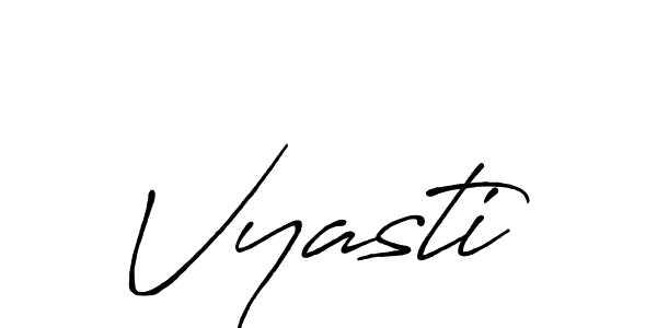 Create a beautiful signature design for name Vyasti. With this signature (Antro_Vectra_Bolder) fonts, you can make a handwritten signature for free. Vyasti signature style 7 images and pictures png