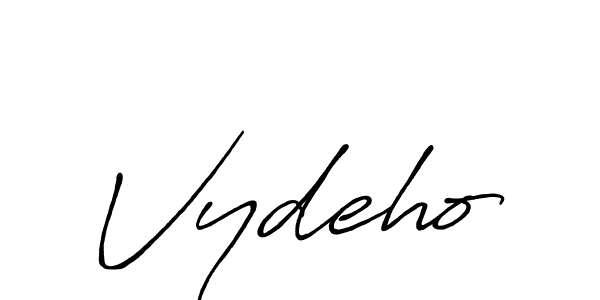 The best way (Antro_Vectra_Bolder) to make a short signature is to pick only two or three words in your name. The name Vydeho include a total of six letters. For converting this name. Vydeho signature style 7 images and pictures png