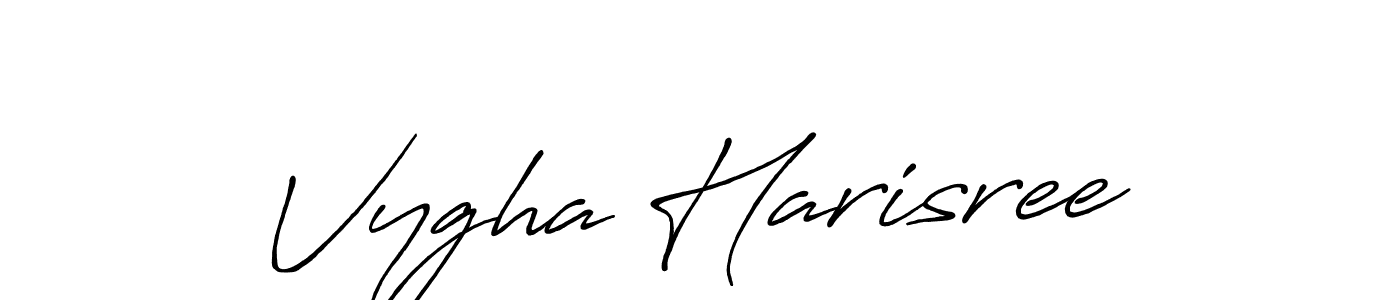 if you are searching for the best signature style for your name Vygha Harisree. so please give up your signature search. here we have designed multiple signature styles  using Antro_Vectra_Bolder. Vygha Harisree signature style 7 images and pictures png