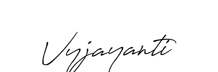 How to make Vyjayanti name signature. Use Antro_Vectra_Bolder style for creating short signs online. This is the latest handwritten sign. Vyjayanti signature style 7 images and pictures png