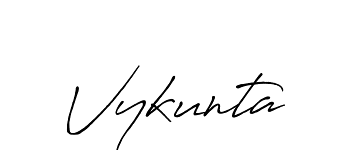 Create a beautiful signature design for name Vykunta. With this signature (Antro_Vectra_Bolder) fonts, you can make a handwritten signature for free. Vykunta signature style 7 images and pictures png