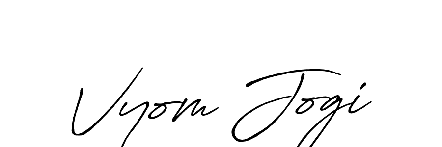 Vyom Jogi stylish signature style. Best Handwritten Sign (Antro_Vectra_Bolder) for my name. Handwritten Signature Collection Ideas for my name Vyom Jogi. Vyom Jogi signature style 7 images and pictures png