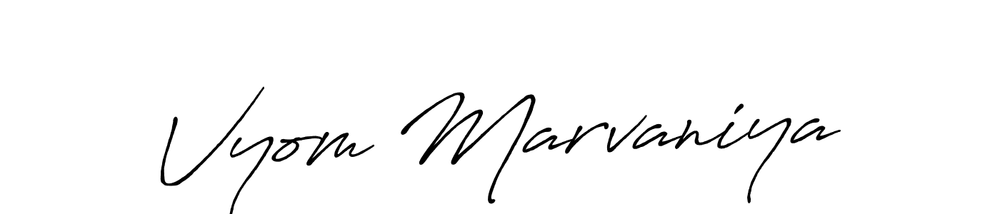 if you are searching for the best signature style for your name Vyom Marvaniya. so please give up your signature search. here we have designed multiple signature styles  using Antro_Vectra_Bolder. Vyom Marvaniya signature style 7 images and pictures png