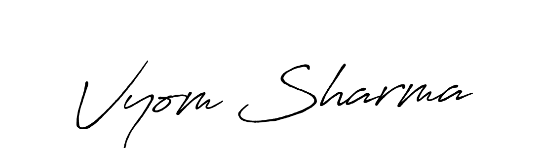 Also You can easily find your signature by using the search form. We will create Vyom Sharma name handwritten signature images for you free of cost using Antro_Vectra_Bolder sign style. Vyom Sharma signature style 7 images and pictures png