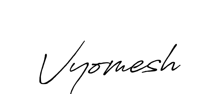 Vyomesh stylish signature style. Best Handwritten Sign (Antro_Vectra_Bolder) for my name. Handwritten Signature Collection Ideas for my name Vyomesh. Vyomesh signature style 7 images and pictures png