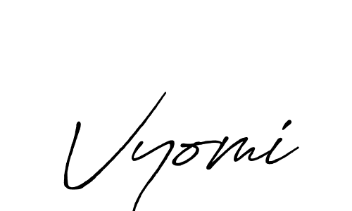 Use a signature maker to create a handwritten signature online. With this signature software, you can design (Antro_Vectra_Bolder) your own signature for name Vyomi. Vyomi signature style 7 images and pictures png