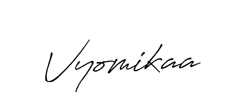 How to make Vyomikaa name signature. Use Antro_Vectra_Bolder style for creating short signs online. This is the latest handwritten sign. Vyomikaa signature style 7 images and pictures png