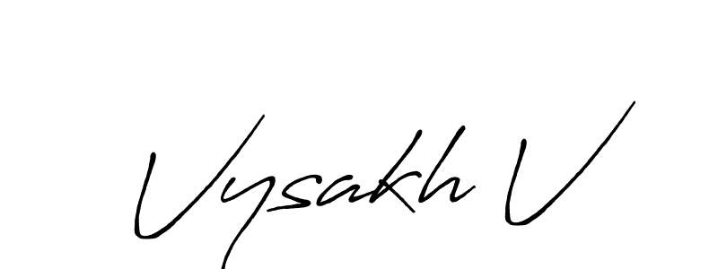 How to make Vysakh V name signature. Use Antro_Vectra_Bolder style for creating short signs online. This is the latest handwritten sign. Vysakh V signature style 7 images and pictures png