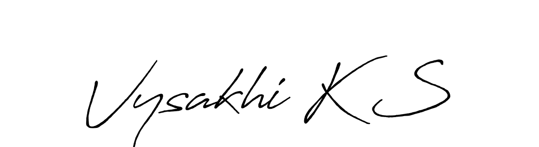 How to make Vysakhi K S signature? Antro_Vectra_Bolder is a professional autograph style. Create handwritten signature for Vysakhi K S name. Vysakhi K S signature style 7 images and pictures png