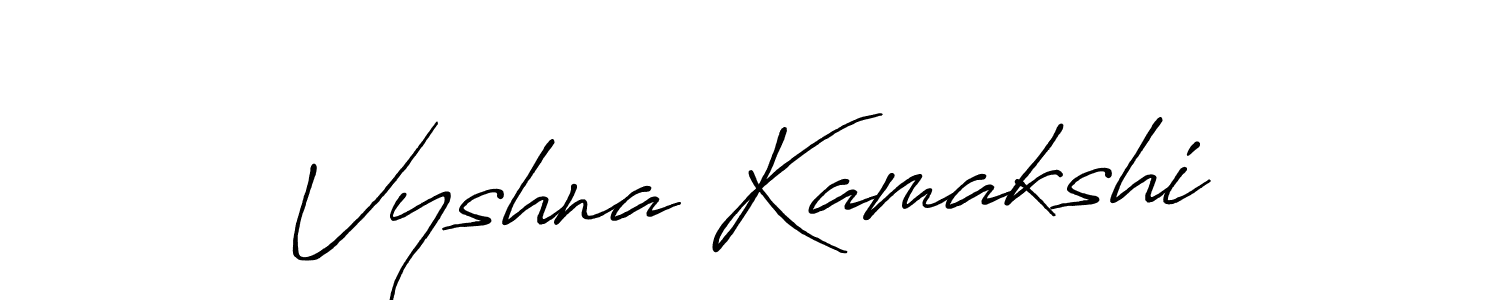 Create a beautiful signature design for name Vyshna Kamakshi. With this signature (Antro_Vectra_Bolder) fonts, you can make a handwritten signature for free. Vyshna Kamakshi signature style 7 images and pictures png