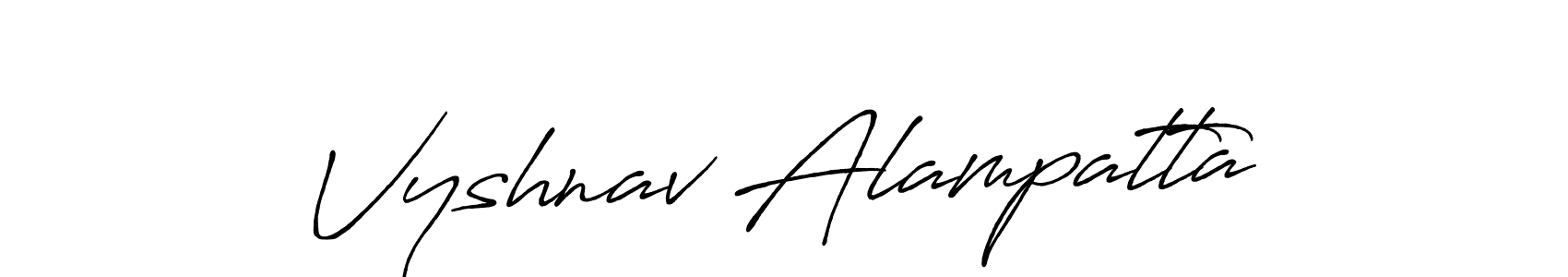 Vyshnav Alampatta stylish signature style. Best Handwritten Sign (Antro_Vectra_Bolder) for my name. Handwritten Signature Collection Ideas for my name Vyshnav Alampatta. Vyshnav Alampatta signature style 7 images and pictures png
