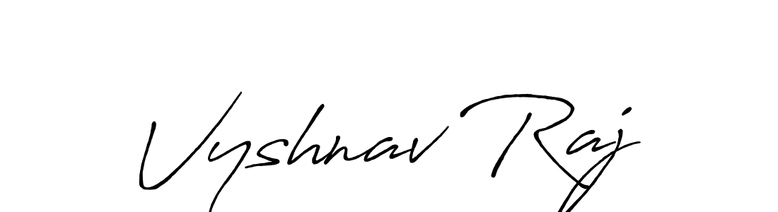 Make a beautiful signature design for name Vyshnav Raj. With this signature (Antro_Vectra_Bolder) style, you can create a handwritten signature for free. Vyshnav Raj signature style 7 images and pictures png