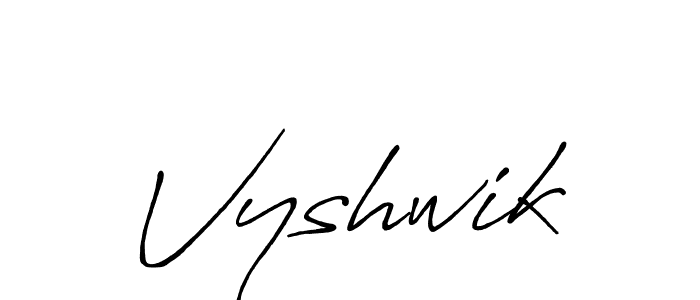 Design your own signature with our free online signature maker. With this signature software, you can create a handwritten (Antro_Vectra_Bolder) signature for name Vyshwik. Vyshwik signature style 7 images and pictures png