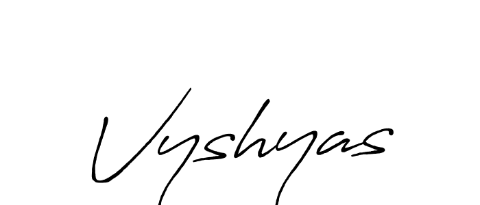 Make a beautiful signature design for name Vyshyas. With this signature (Antro_Vectra_Bolder) style, you can create a handwritten signature for free. Vyshyas signature style 7 images and pictures png