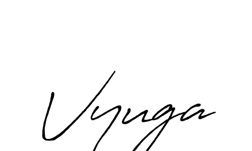 How to make Vyuga signature? Antro_Vectra_Bolder is a professional autograph style. Create handwritten signature for Vyuga name. Vyuga signature style 7 images and pictures png