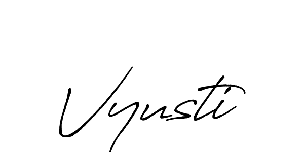 How to make Vyusti signature? Antro_Vectra_Bolder is a professional autograph style. Create handwritten signature for Vyusti name. Vyusti signature style 7 images and pictures png