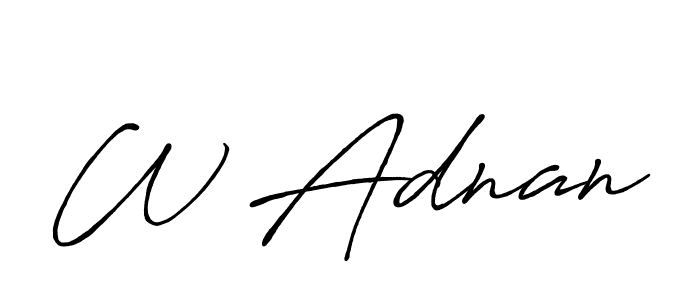 Also we have W Adnan name is the best signature style. Create professional handwritten signature collection using Antro_Vectra_Bolder autograph style. W Adnan signature style 7 images and pictures png