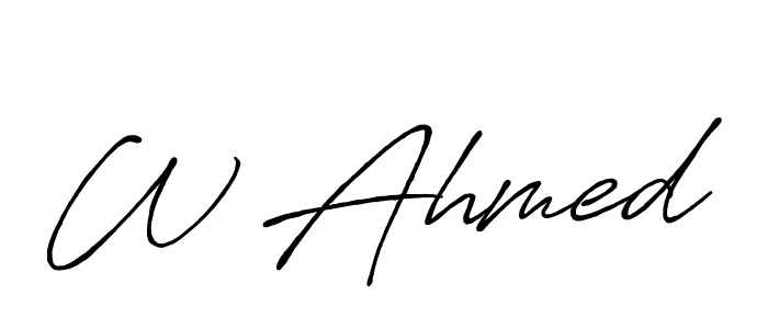 Also we have W Ahmed name is the best signature style. Create professional handwritten signature collection using Antro_Vectra_Bolder autograph style. W Ahmed signature style 7 images and pictures png