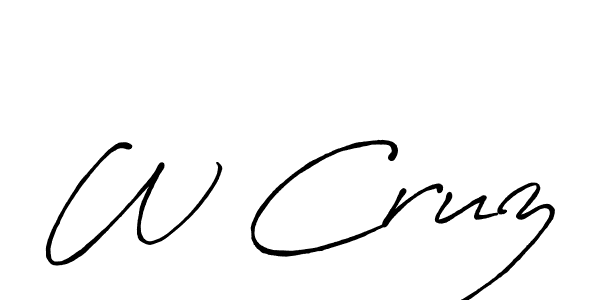 The best way (Antro_Vectra_Bolder) to make a short signature is to pick only two or three words in your name. The name W Cruz include a total of six letters. For converting this name. W Cruz signature style 7 images and pictures png