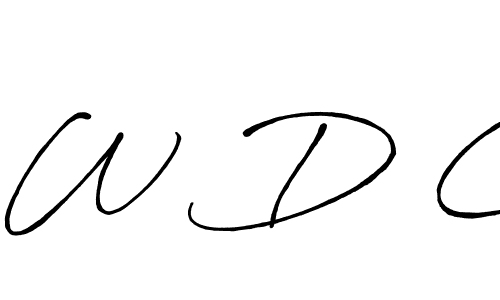 The best way (Antro_Vectra_Bolder) to make a short signature is to pick only two or three words in your name. The name W D C include a total of six letters. For converting this name. W D C signature style 7 images and pictures png