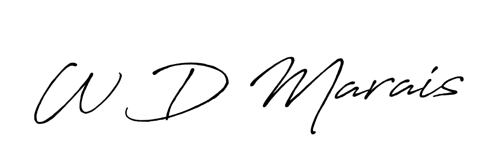 W D Marais stylish signature style. Best Handwritten Sign (Antro_Vectra_Bolder) for my name. Handwritten Signature Collection Ideas for my name W D Marais. W D Marais signature style 7 images and pictures png