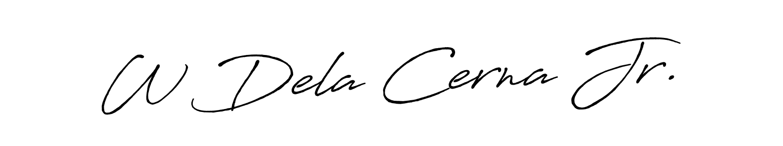 Create a beautiful signature design for name W Dela Cerna Jr.. With this signature (Antro_Vectra_Bolder) fonts, you can make a handwritten signature for free. W Dela Cerna Jr. signature style 7 images and pictures png