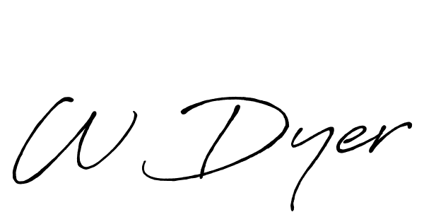 Design your own signature with our free online signature maker. With this signature software, you can create a handwritten (Antro_Vectra_Bolder) signature for name W Dyer. W Dyer signature style 7 images and pictures png