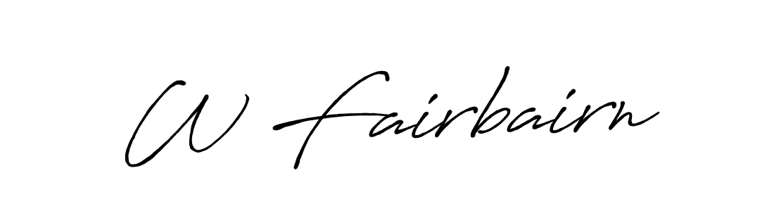 Use a signature maker to create a handwritten signature online. With this signature software, you can design (Antro_Vectra_Bolder) your own signature for name W Fairbairn. W Fairbairn signature style 7 images and pictures png