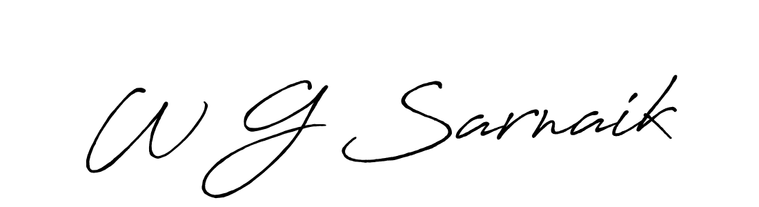 Use a signature maker to create a handwritten signature online. With this signature software, you can design (Antro_Vectra_Bolder) your own signature for name W G Sarnaik. W G Sarnaik signature style 7 images and pictures png