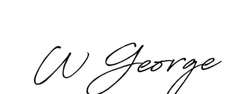 Also You can easily find your signature by using the search form. We will create W George name handwritten signature images for you free of cost using Antro_Vectra_Bolder sign style. W George signature style 7 images and pictures png