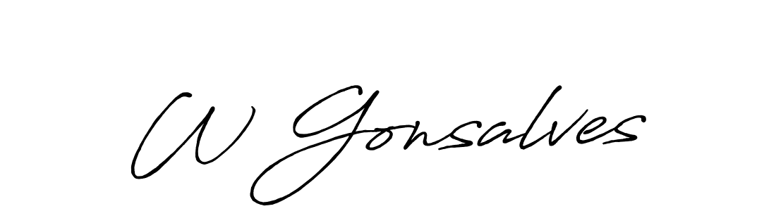 Make a short W Gonsalves signature style. Manage your documents anywhere anytime using Antro_Vectra_Bolder. Create and add eSignatures, submit forms, share and send files easily. W Gonsalves signature style 7 images and pictures png