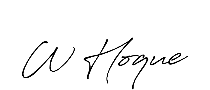 Similarly Antro_Vectra_Bolder is the best handwritten signature design. Signature creator online .You can use it as an online autograph creator for name W Hoque. W Hoque signature style 7 images and pictures png