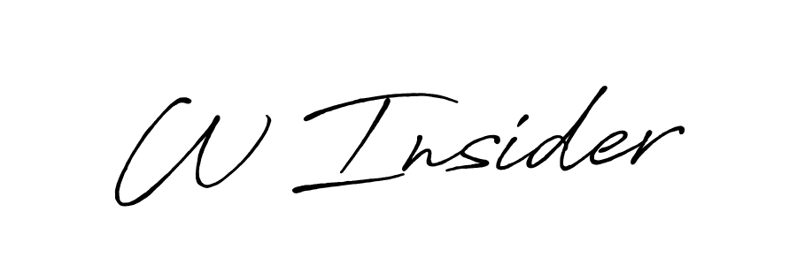 It looks lik you need a new signature style for name W Insider. Design unique handwritten (Antro_Vectra_Bolder) signature with our free signature maker in just a few clicks. W Insider signature style 7 images and pictures png