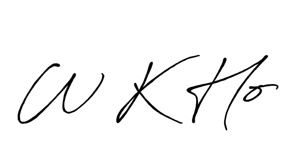 W K Ho stylish signature style. Best Handwritten Sign (Antro_Vectra_Bolder) for my name. Handwritten Signature Collection Ideas for my name W K Ho. W K Ho signature style 7 images and pictures png