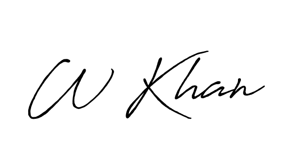 Antro_Vectra_Bolder is a professional signature style that is perfect for those who want to add a touch of class to their signature. It is also a great choice for those who want to make their signature more unique. Get W Khan name to fancy signature for free. W Khan signature style 7 images and pictures png