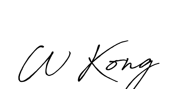 How to make W Kong name signature. Use Antro_Vectra_Bolder style for creating short signs online. This is the latest handwritten sign. W Kong signature style 7 images and pictures png