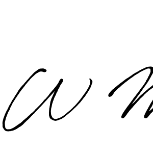 Use a signature maker to create a handwritten signature online. With this signature software, you can design (Antro_Vectra_Bolder) your own signature for name W M. W M signature style 7 images and pictures png