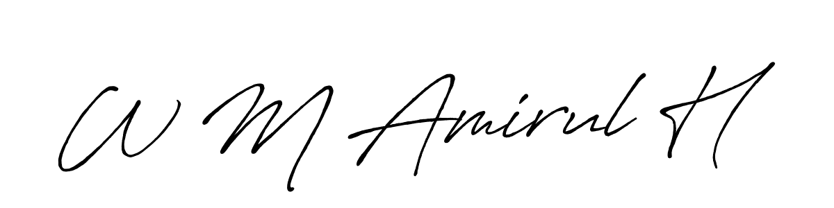 It looks lik you need a new signature style for name W M Amirul H. Design unique handwritten (Antro_Vectra_Bolder) signature with our free signature maker in just a few clicks. W M Amirul H signature style 7 images and pictures png