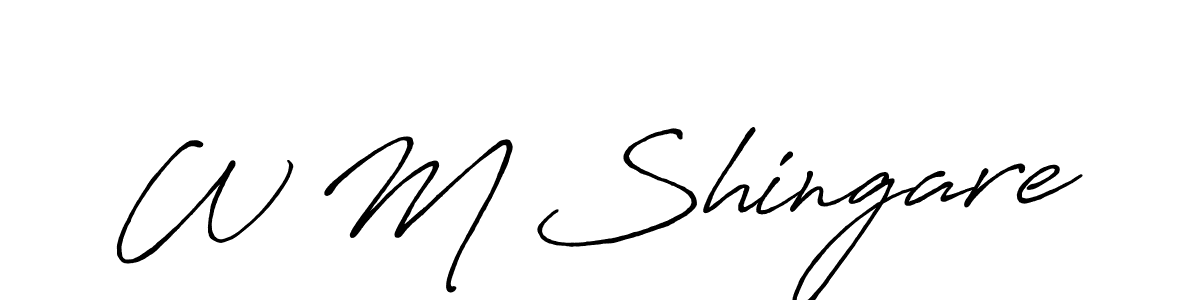 Use a signature maker to create a handwritten signature online. With this signature software, you can design (Antro_Vectra_Bolder) your own signature for name W M Shingare. W M Shingare signature style 7 images and pictures png