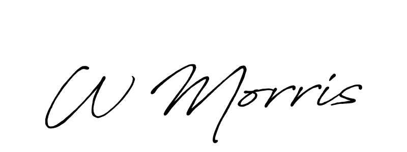 The best way (Antro_Vectra_Bolder) to make a short signature is to pick only two or three words in your name. The name W Morris include a total of six letters. For converting this name. W Morris signature style 7 images and pictures png