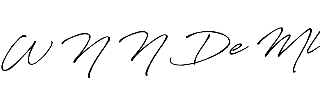 Use a signature maker to create a handwritten signature online. With this signature software, you can design (Antro_Vectra_Bolder) your own signature for name W N N De Ml. W N N De Ml signature style 7 images and pictures png