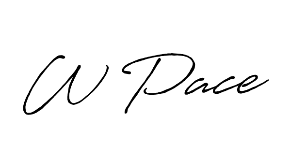 Design your own signature with our free online signature maker. With this signature software, you can create a handwritten (Antro_Vectra_Bolder) signature for name W Pace. W Pace signature style 7 images and pictures png