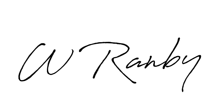 Make a beautiful signature design for name W Ranby. With this signature (Antro_Vectra_Bolder) style, you can create a handwritten signature for free. W Ranby signature style 7 images and pictures png