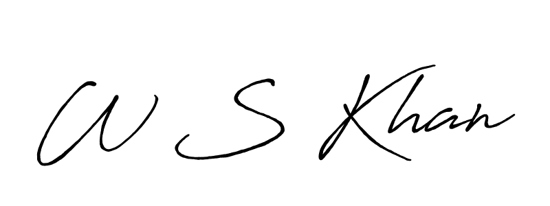 W S Khan stylish signature style. Best Handwritten Sign (Antro_Vectra_Bolder) for my name. Handwritten Signature Collection Ideas for my name W S Khan. W S Khan signature style 7 images and pictures png